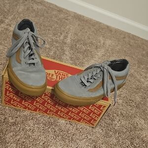 Vans Gray and Tan High-Top Sneakers